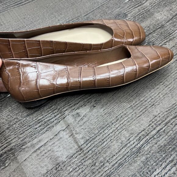 Everlane The 90's Flat Shoe 100% Brown Leather Croc Embossed Women’s Sz 7 - Picture 10 of 15